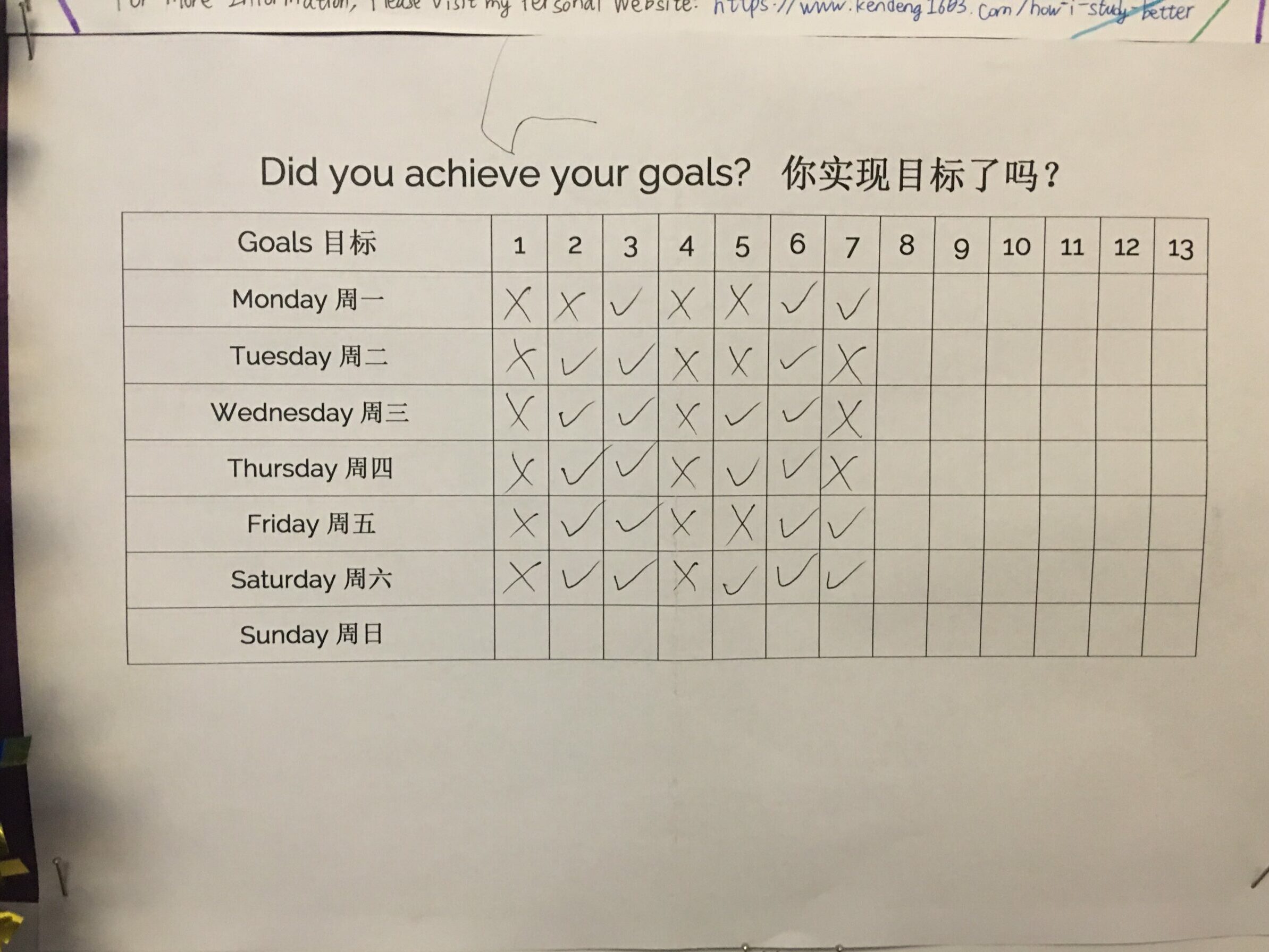 My Daily Goals Checklist (2020)