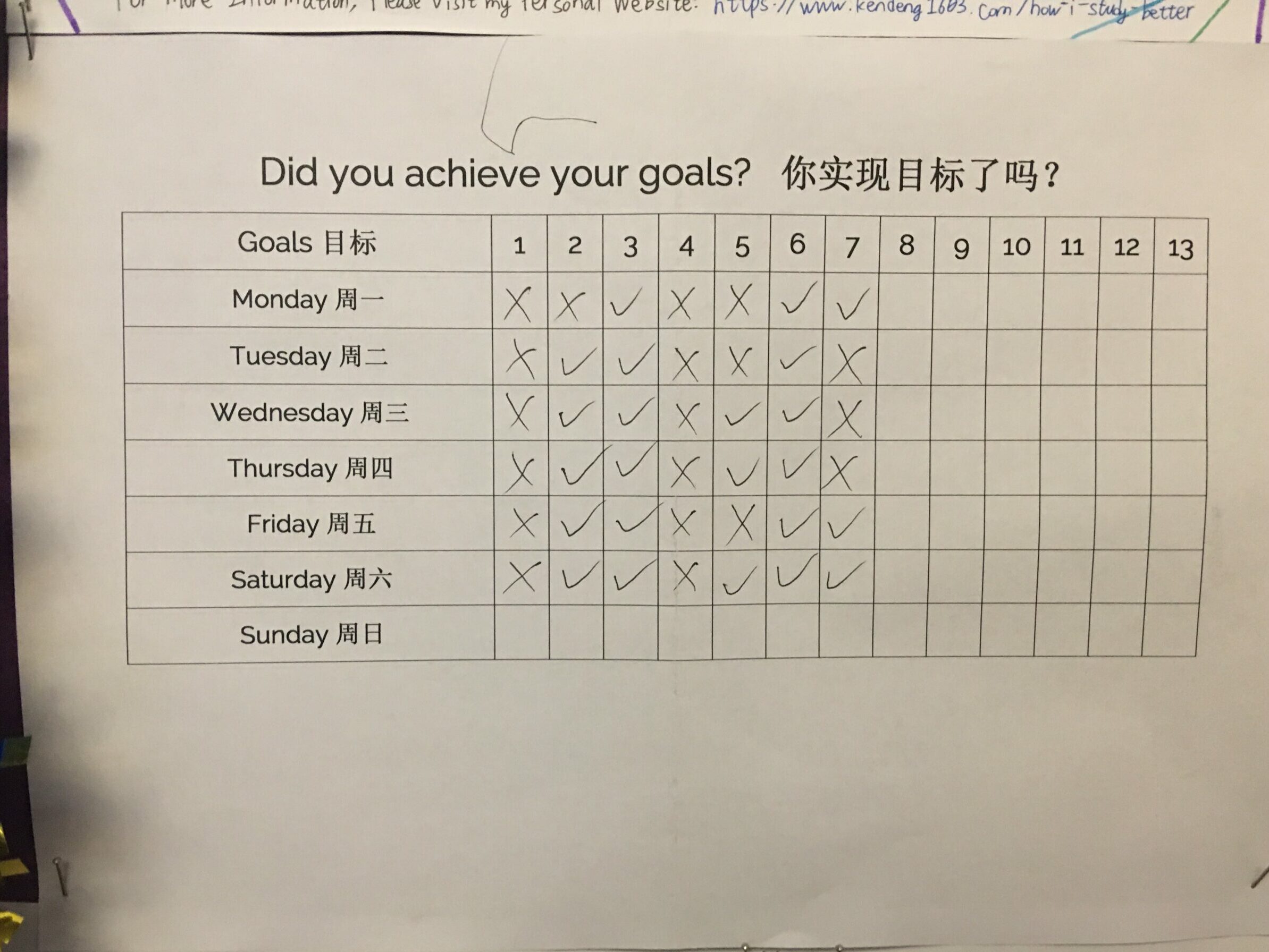 My 2020 Daily Goals Checklist