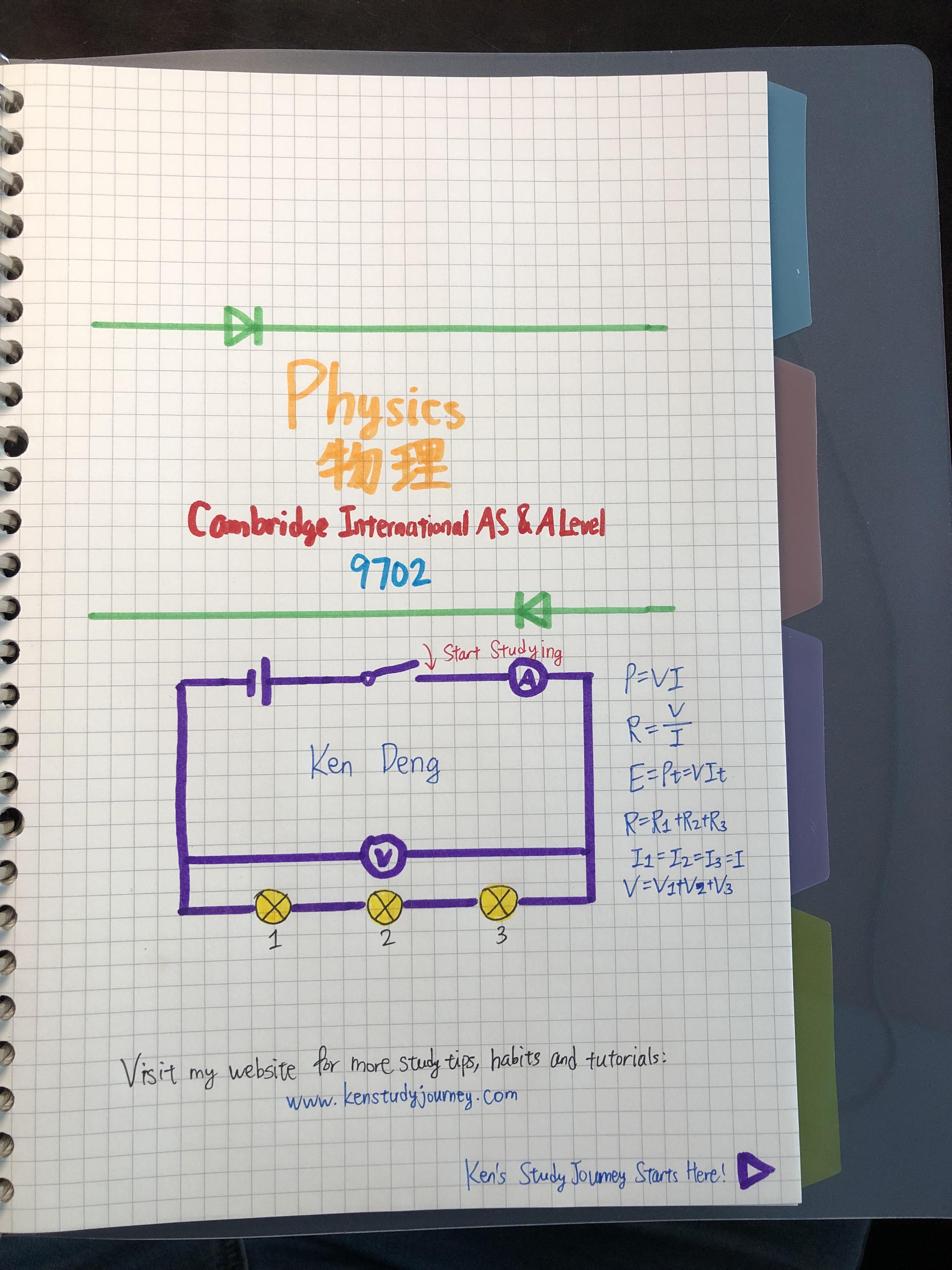 A Level Notebook Physics 9702