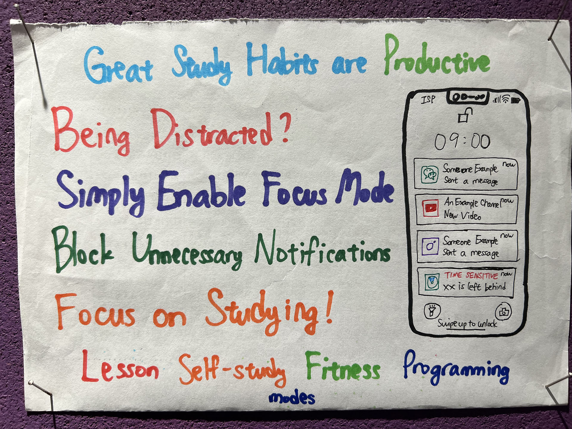 Great Study Habits Sticker Focus Mode