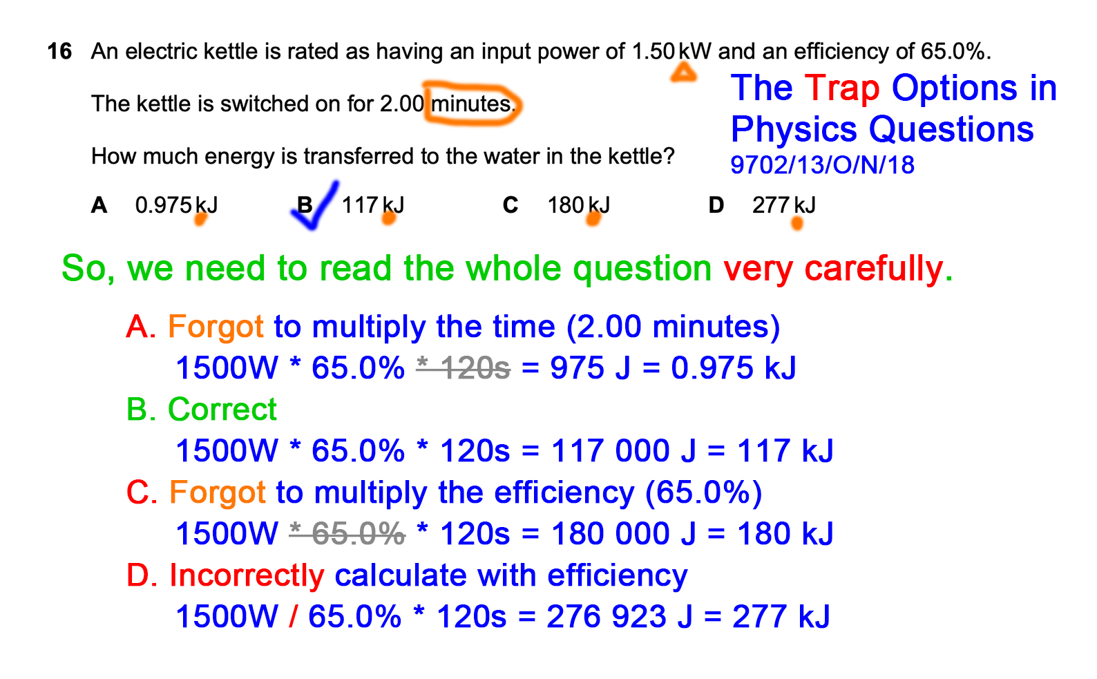 Physics MCQ Trap Options