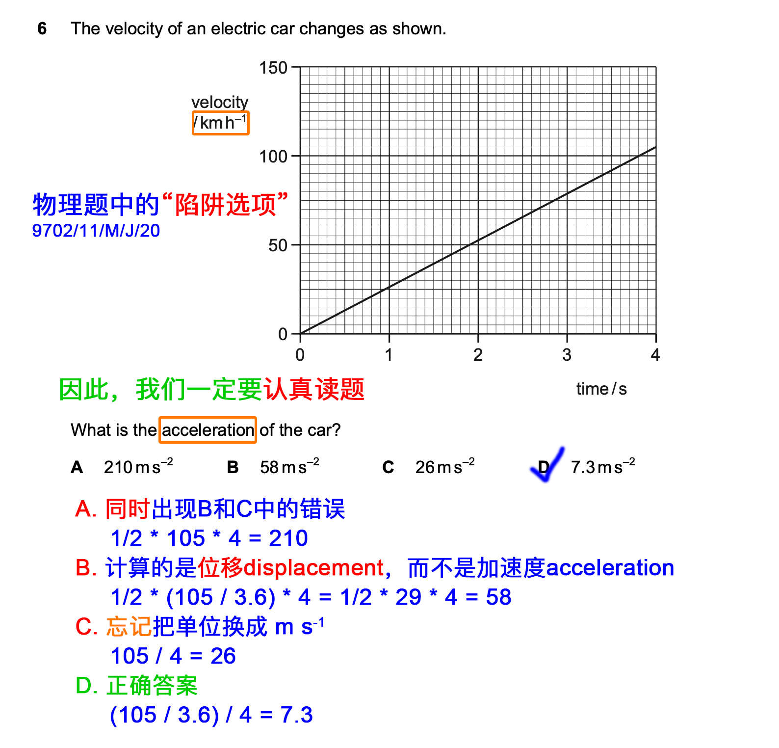 物理选择题的陷阱选项9702/11/M/J/20