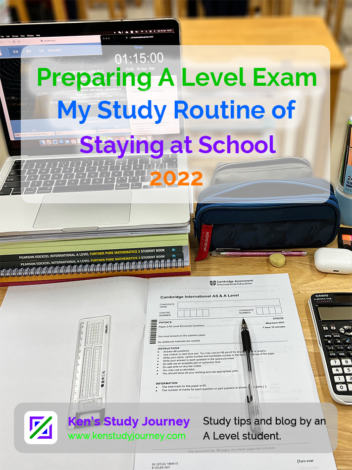 Preparing for the A Level Exam | My Routine of Staying at School 2022