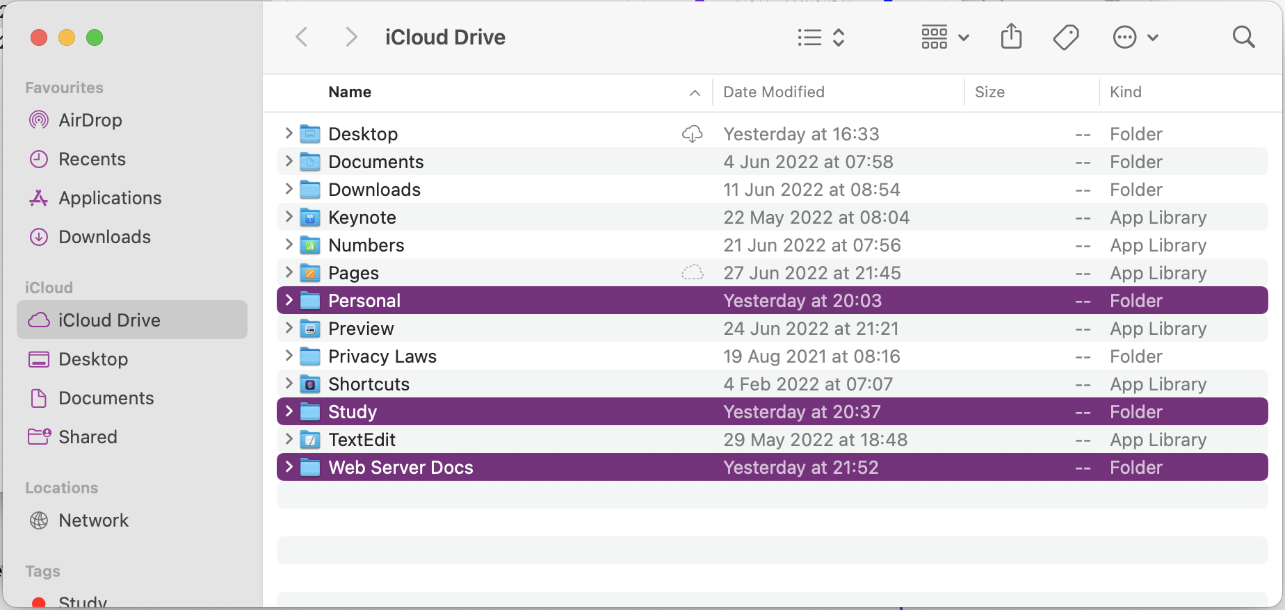 My iCloud Drive Folders