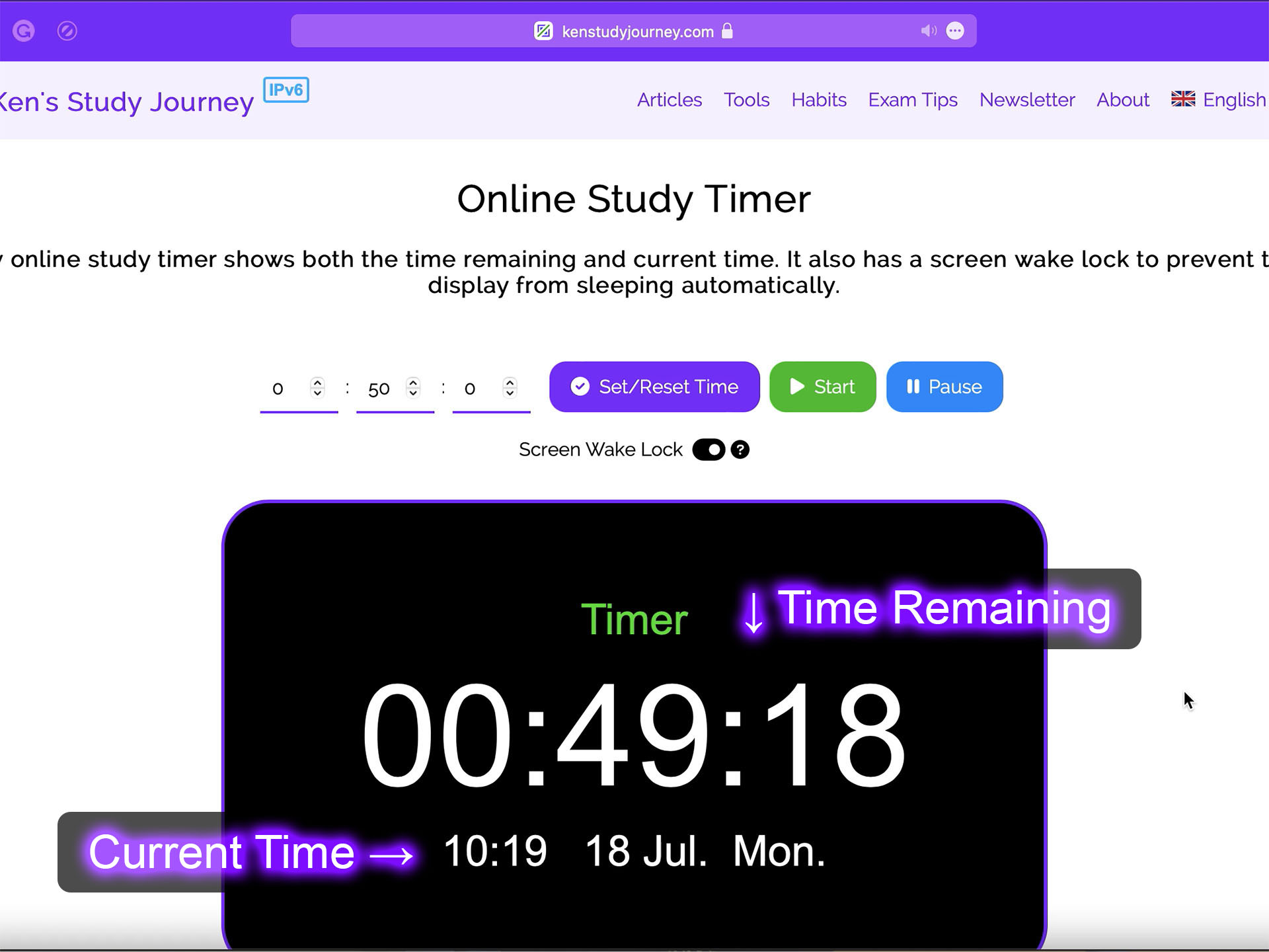 Using an Online Timer