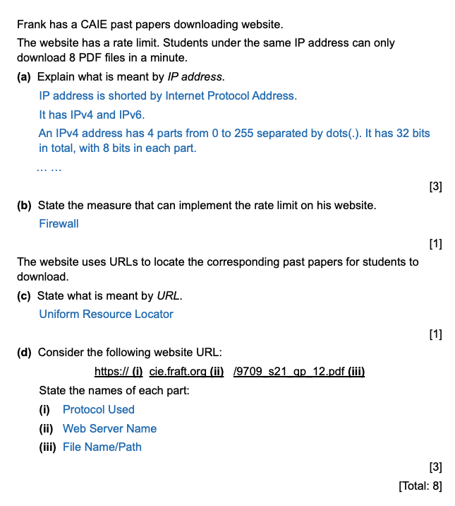 My IGCSE Computer Science (0478) Practice Questions