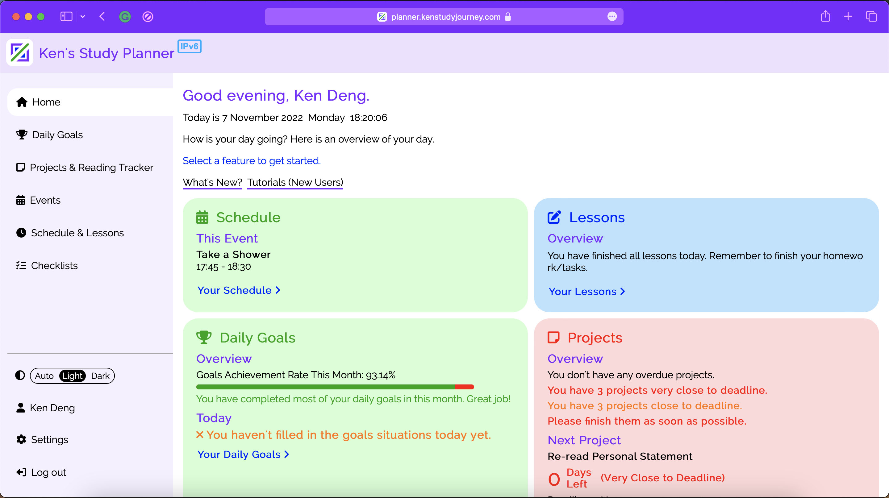 Ken's Study Planner Home Page