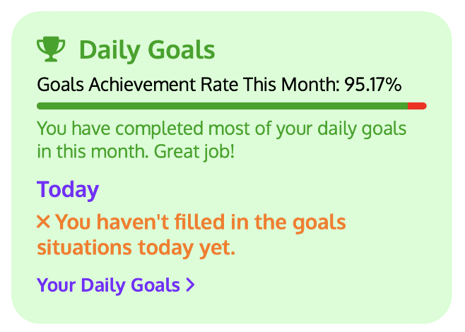 95% Goals Achievement Rate on my Study Planner