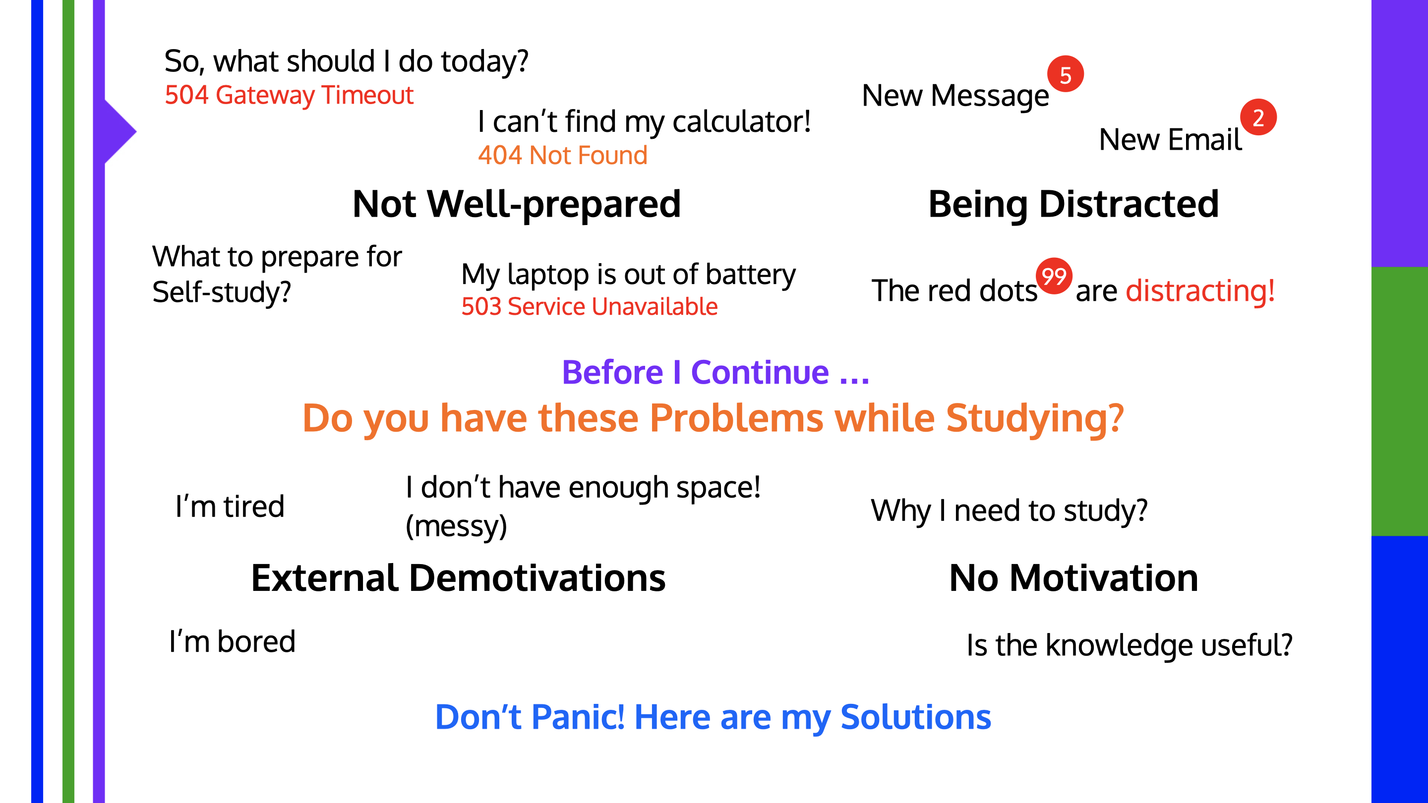 Common Problems on Studying