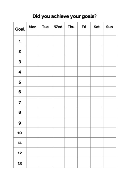 Daily Goals Checklist Booklet (2020)