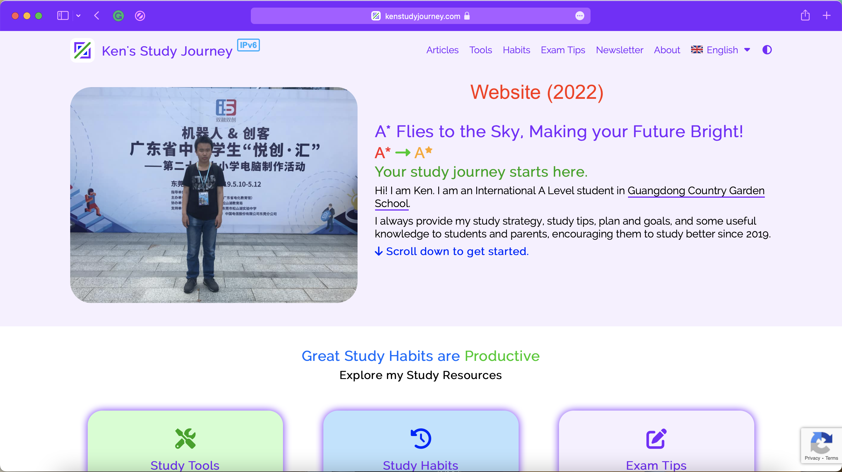 Ken's Study Journey Website (2022)