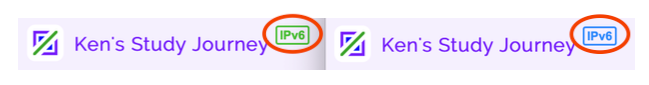 网站绿色/蓝色IPv6图标