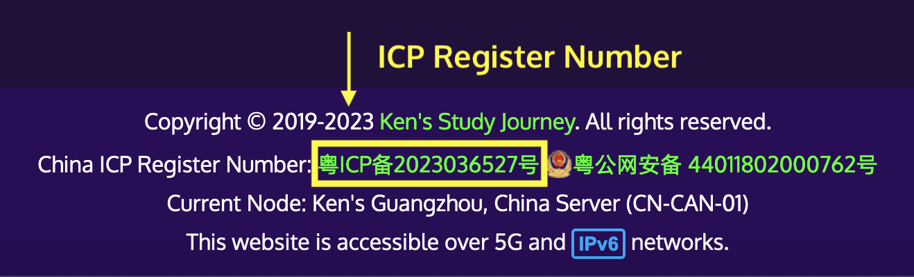 Ken's Study Journey Website ICP Register Number