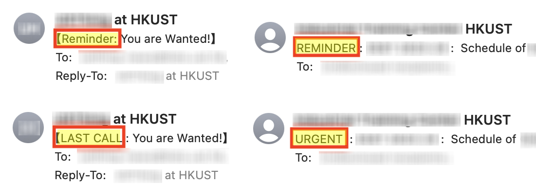 Reminder/Urgent Emails